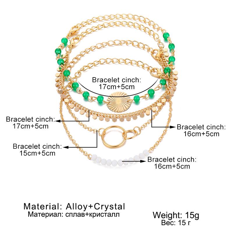 4-Piece Hip-Hop Cuban and Twisted Rope Chain Bracelet Set - European and American Punk Metal Jewelry Gift