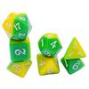 7 Pieces Multi-Sided Acrylic Dices Set Polyhedral Dices Double Color Table Game Dices Easy to Read Number Durable