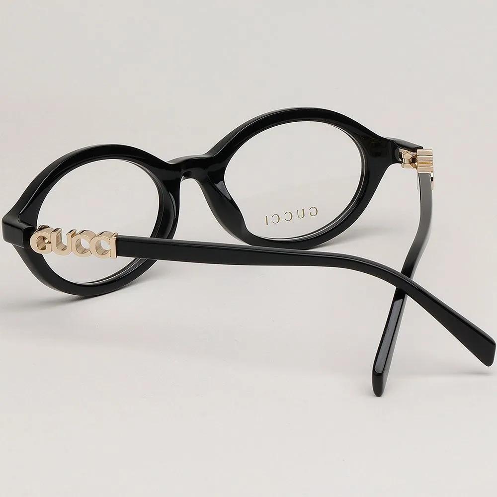 Gucci Eyeglass Frames GG2153O 001 Oval Horn-rimmed Glasses for Women and Men Daily Use