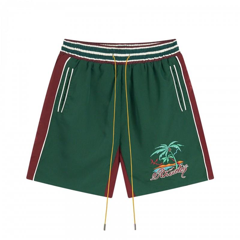 American Streetwear RHUDE Letter Knit Shorts Loose Fit Casual Hip Hop Style
