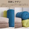 Topfinel Futon Storage Bag, Cushioned Futon Storage Case, Futon Storage, Futon Clothing Case, Down Comforter Storage, Handles, Lid, Round, Blue (35 x