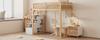 90x200 Loft Bed with Multifunctional Table, Safe Storage Staircase, Bed Frame Made of Solid Pine Wood for Children and Teenagers White
