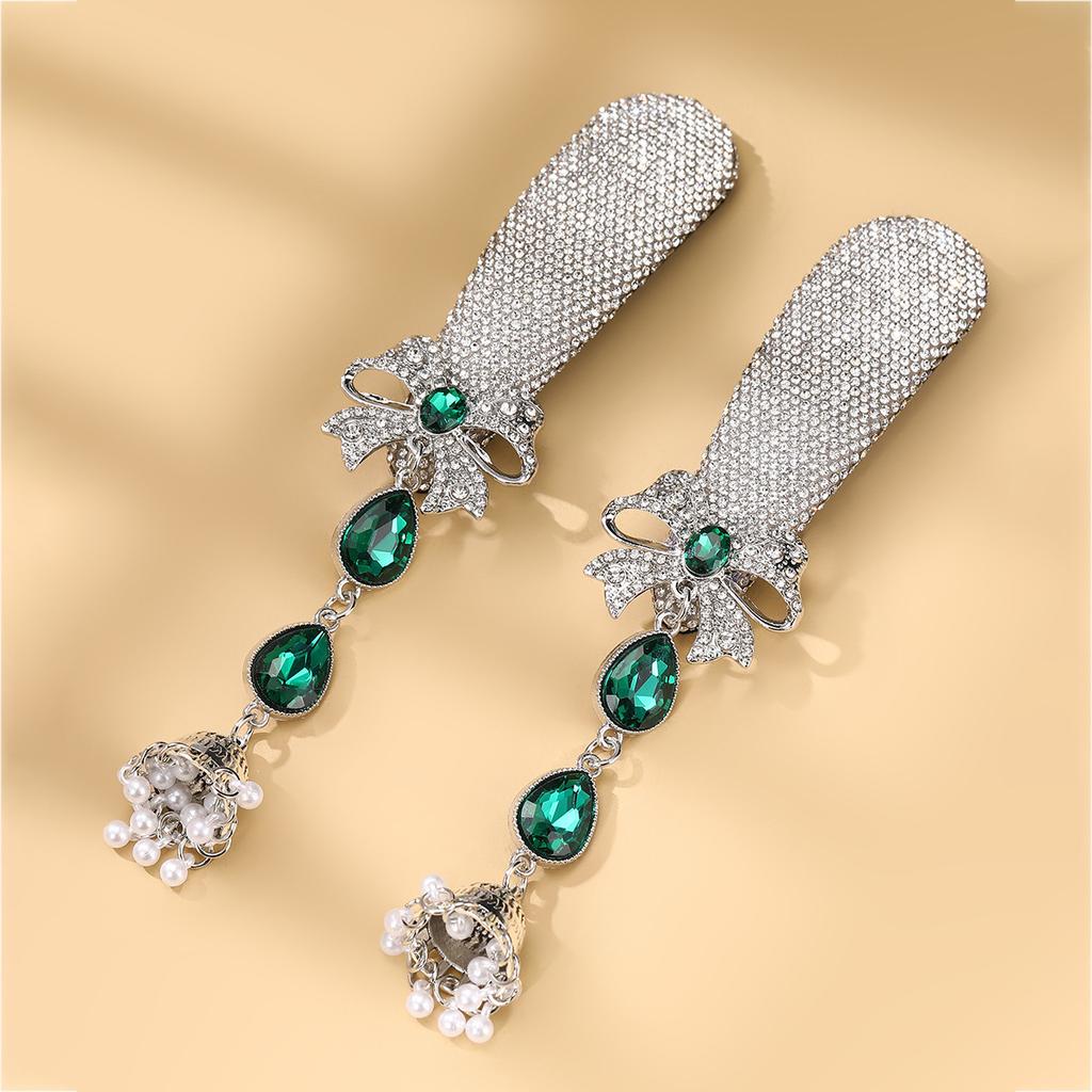 Diamond-Encrusted Long Bell Fringed Hairpin, Ethnic Bohemian Light Luxury High-End Hair Accessories For Women