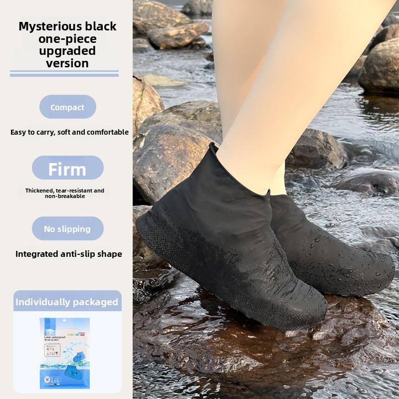 1 Pair Latex Rain Boot Overshoes Travel For Outdoor Use Latex Waterproof Shoe Covers Rainy Day Non-slip Reusable Foot Cover