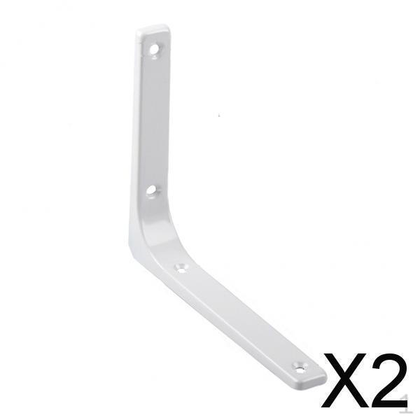 2xHeavy Duty Shelf Bracket Wall Hanging Shelve L Shaped Brackets White 6Inch , 6Inch, 2 Pcs