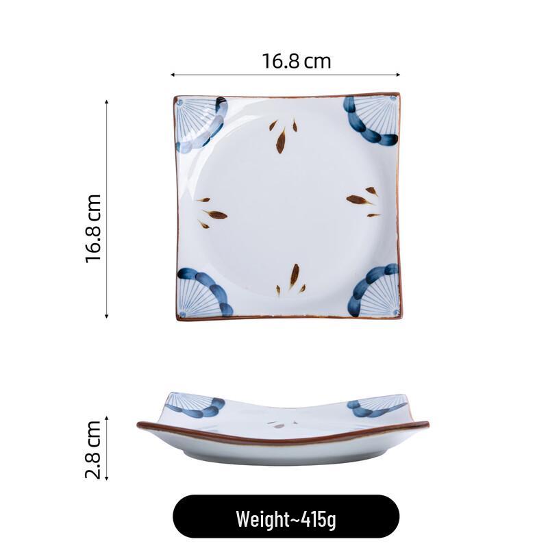 Retro Ceramic Square Dinner Plate