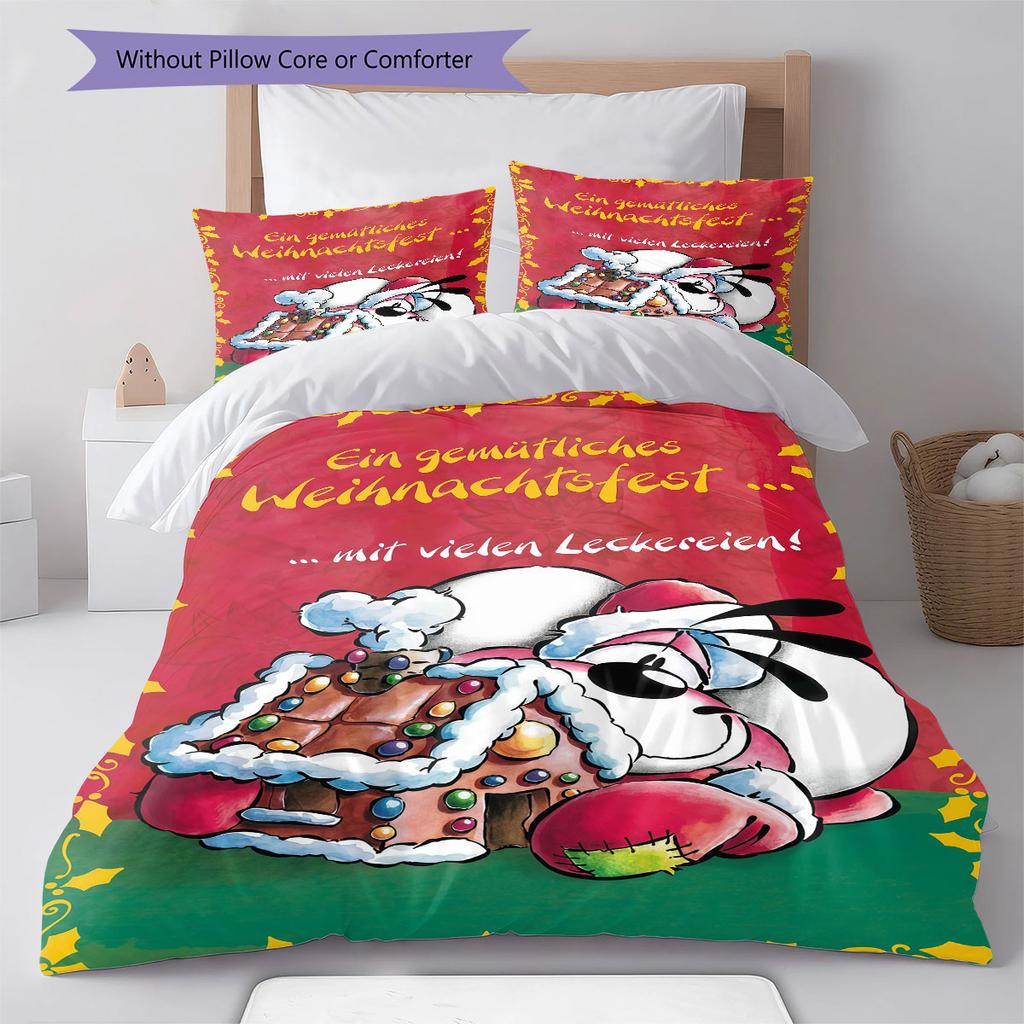 Diddl Bettwäsche Steppdecke Set Bettbezug Kissenbezug Heimdekoration Geburtstagsgeschenk (1 Bettbezug + 2 Kissenbezüge, ohne Füllung)
