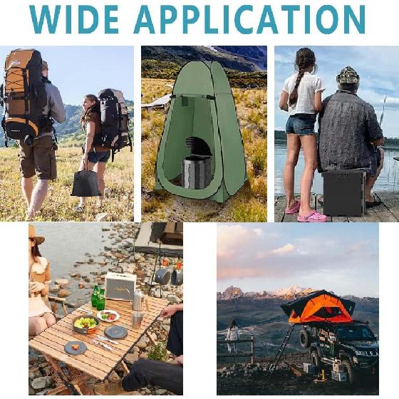 Toaletă Portabilă de Camping pentru Adulți, pentru Exterior, cu Capac, Toalete de Compostare Pliabile pentru Drumeții, Vas de Toaletă Portabil Impermeabil, Echipament Esențial pentru Camping cu Mașina
