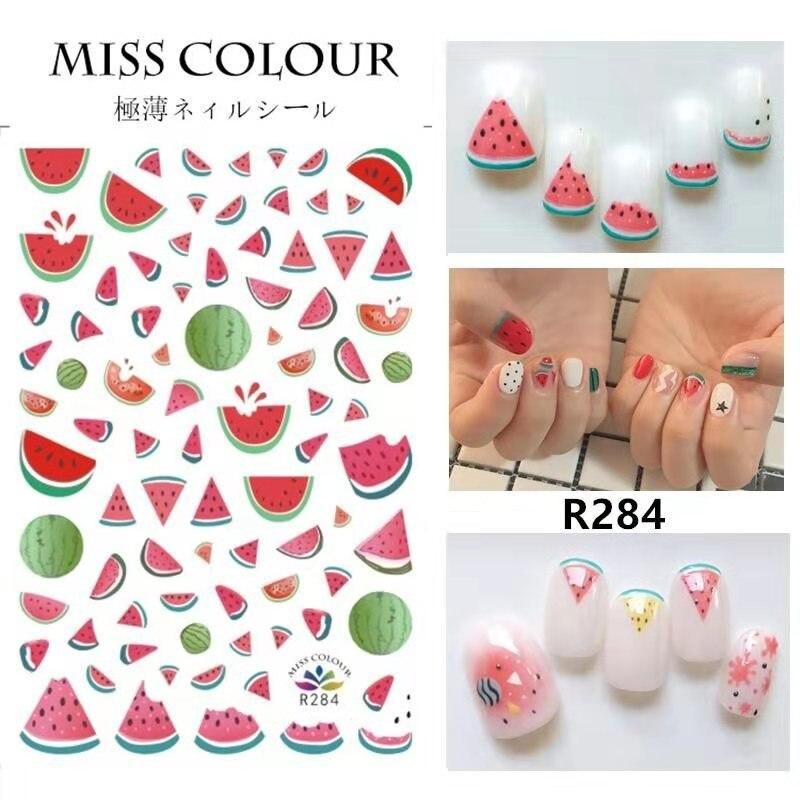 1pc 3D Nail Stickers Spring Summer Natural Flower Leaves Simulation Dried Flower Dragonfly Nail Applique Water Slides Decoration