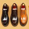 [In The Event] Amazon Men'S Shoes, Genuine Leather Shoes, Men'S Formal British Derby Shoes, Patent Leather Glossy Business Shoes
