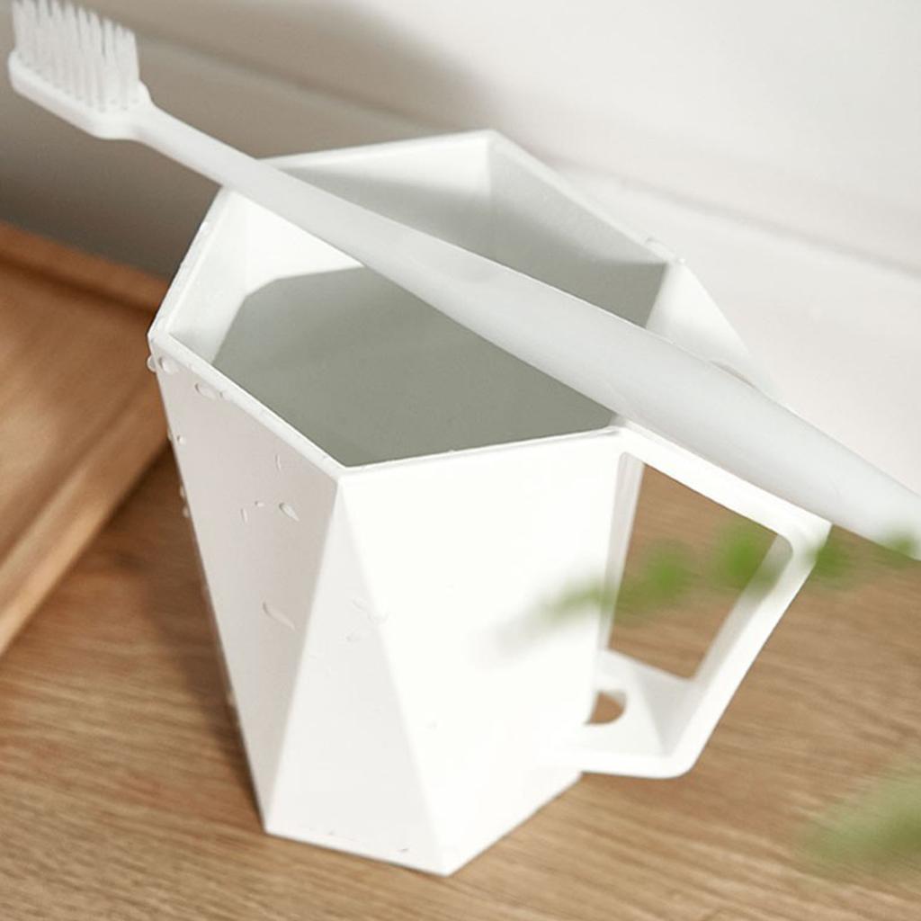 Geometrischer Zahnbürstenhalter   Wiederverwendbarer Sechseckiger Mundspülbecher mit Loch für das Badezimmer