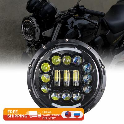 7 Zoll runder LED-Scheinwerfer Fern-/Nahlicht DRL 65W mit Blinker Angel Eyes Form Motorradscheinwerfer