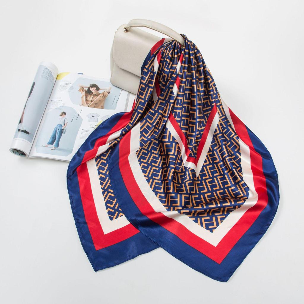 Simulation Silk 90cm Large Square Scarf Silk Scarf Female New 2026 Spring and Fall Models of Foreign Fashion Shirt Large Square Scarf Mother Scarf