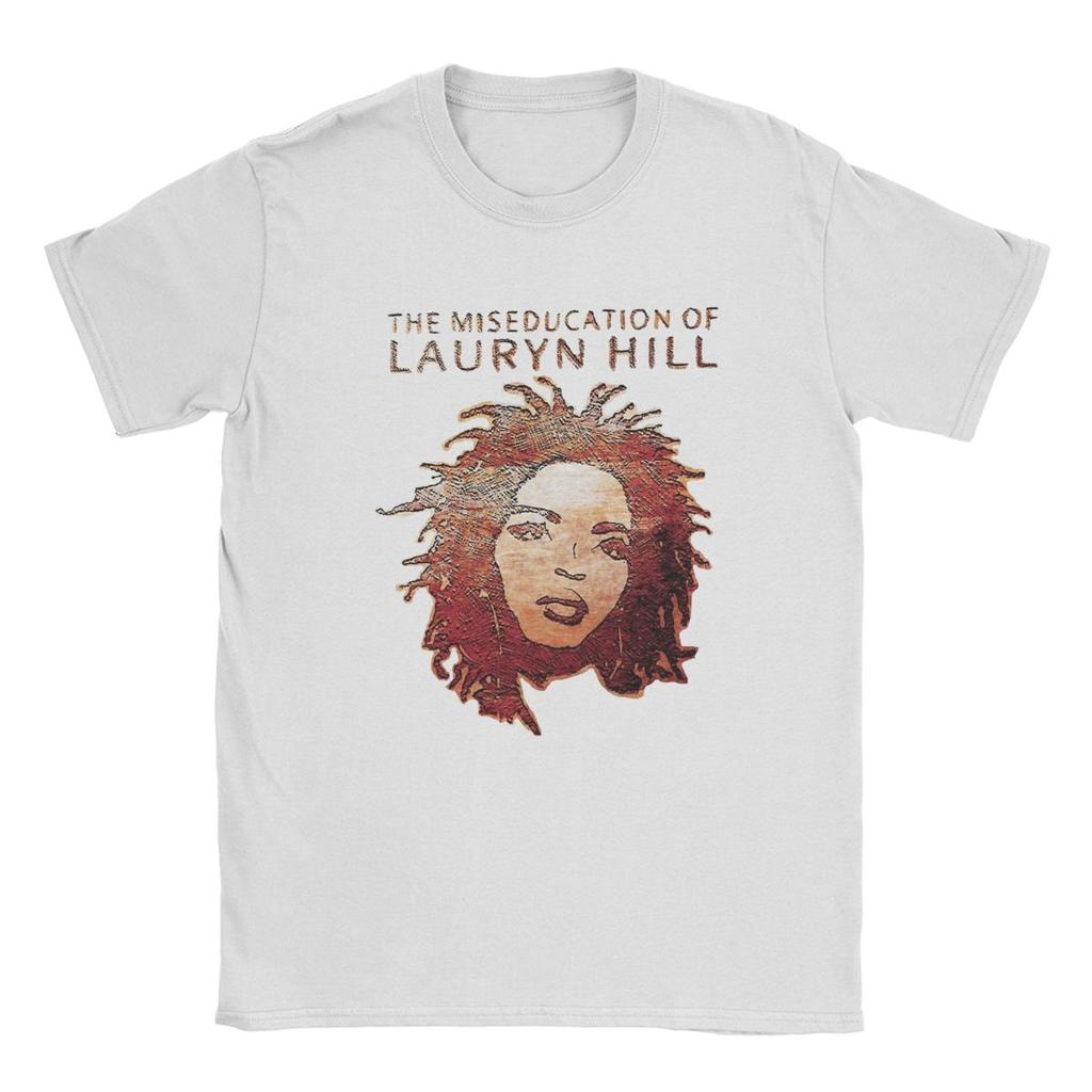 Novelty Famous Lauryn Hill T-Shirts Men Crewneck Pure Cotton T Shirt Hip Hop Harajuku Music Short Sleeve Tees Plus Size Clothes