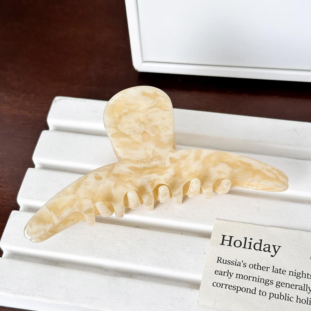 1pc Elegant Temperament, Grab Clip, High-end Feeling, FRANCE Gold Standard Large Shark Clip, Half Zip Clip, Hair Clip