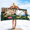 Süßes Kaninchen Badetuch Wildtier Strandtuch Mikrofaser Dusche Schnelltrocknend Schwimmabdeckung Badezimmer Reise Sport Spa Bar Handtücher