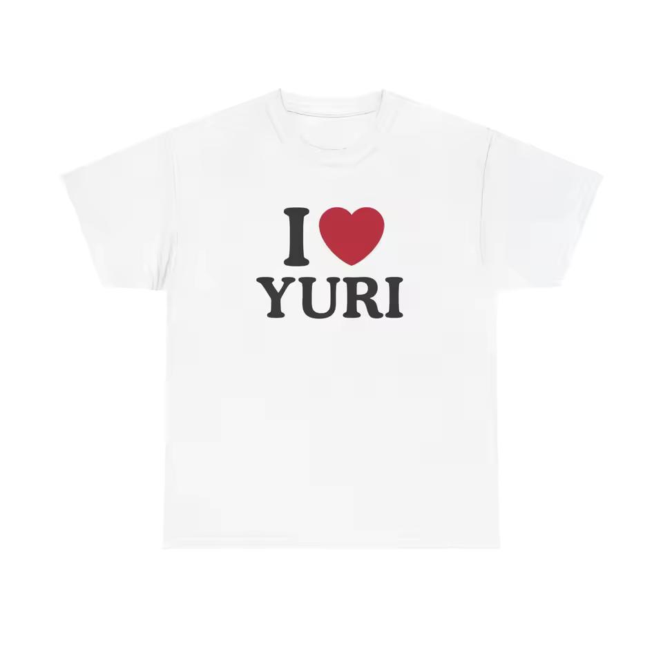 Retro I Love Yuri Shirt GL Graphic Neck Short Sleeve T-shirts for Fan Gift High-quality Unseix Sportswear Clothing Top