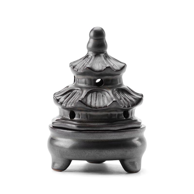 Meditation Home Decor Pagoda Incense Burner Set for Cone Stick Backflow Aromatherapy Yoga Zen Gift
