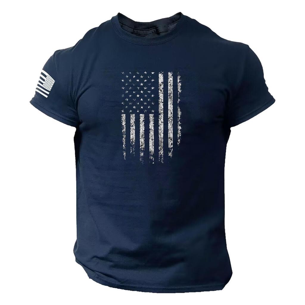 Men'S T-Shirt Short Sleeve Printed Summer Round Neck Top Trend Casual Sweatshirt