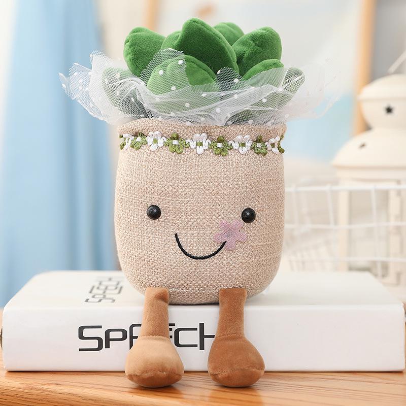 Creative Plush Tulip Succulent Ornaments – Fun Simulated Potted Decor for Home, Study, or Living Room