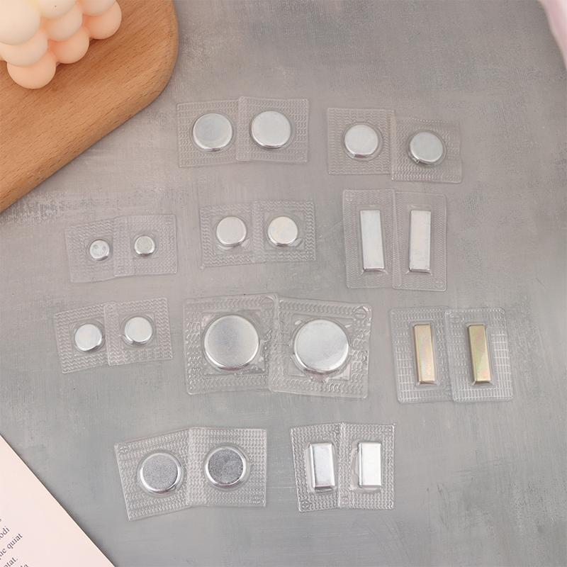5 Çift Pvc Görünmez Gizli Metal Güçlü Mıknatıslı Çıtçıt Düğme Görünmez Dikiş Mıknatıslı Mıknatıs Toka El Çantası Giyim İçin