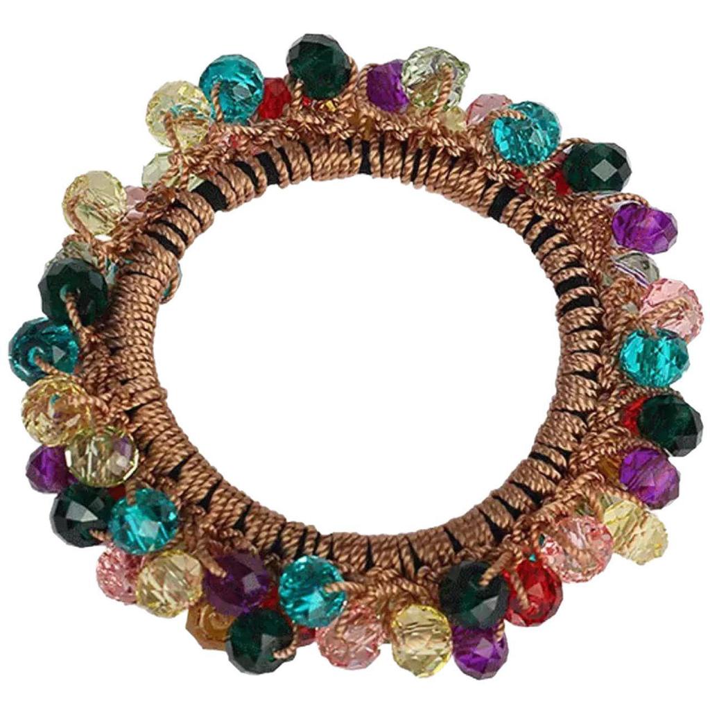 Korean Style Colorful Crystal Elastic Hair Tie & Women's Bracelet