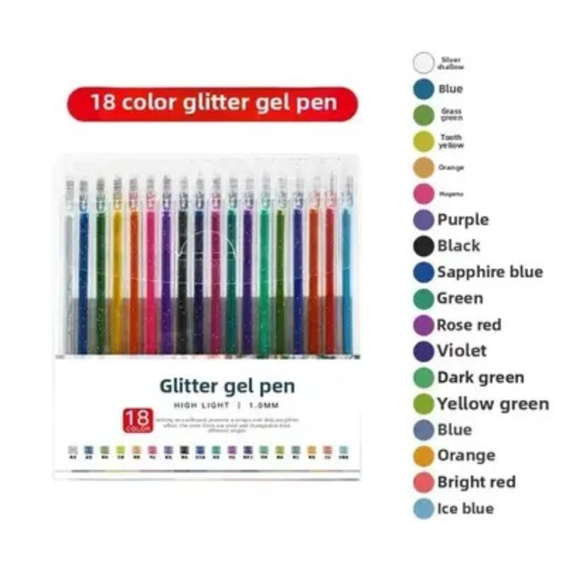 8/12/18/24Pcs Glitter Gel Pens With Shiny Sparkle Ink And Vibrant Colors Perfect For Journaling Drawing Diy Crafts School Use
