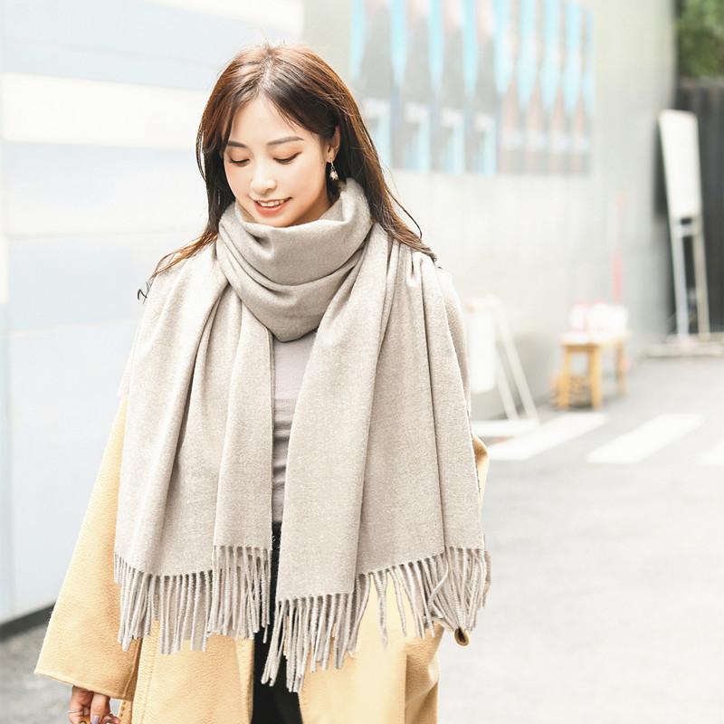 Женский зимний шарф высокого класса Новый однотонный шарф Универсальная мужская шаль Осенне-зимний шарф из имитации кашемира 200*70CM