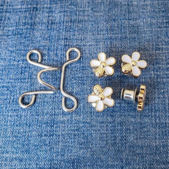 1 Paar Hosenbundstraffer Blumenform Hosenbundstraffer Pins Zum Annähen Nicht Nötig Abnehmbare Hosenbundclips für Hosen Jeans Röcke