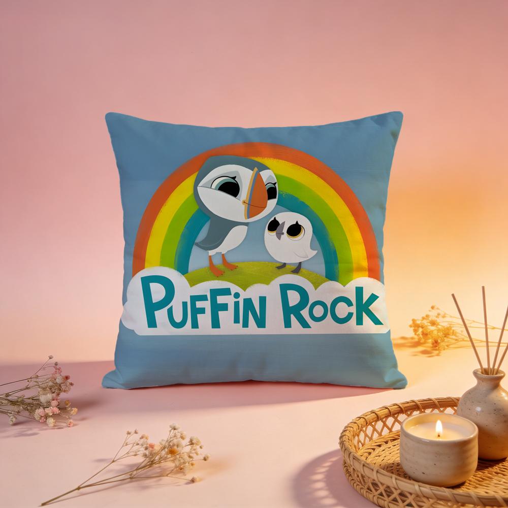 Hot PPuffin Rockiou Cushion Cover Comfortable Durable Pillow Cover MultiScene for Home Office Car Sofa