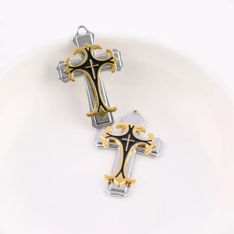 Abalorios de Cruz de Aleación y Accesorios para Llaveros para Joyería DIY