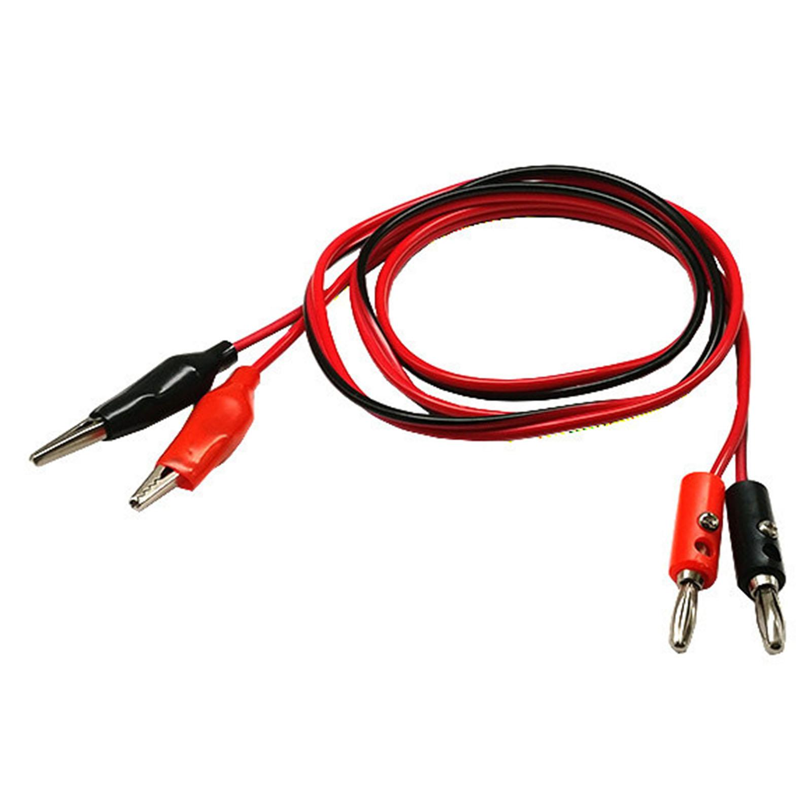 

2Pcs Double End Test Leads Wire Line Banana Plug to Alligator Clip Test Leads Multimeter Testing Cable Easy to Use 1