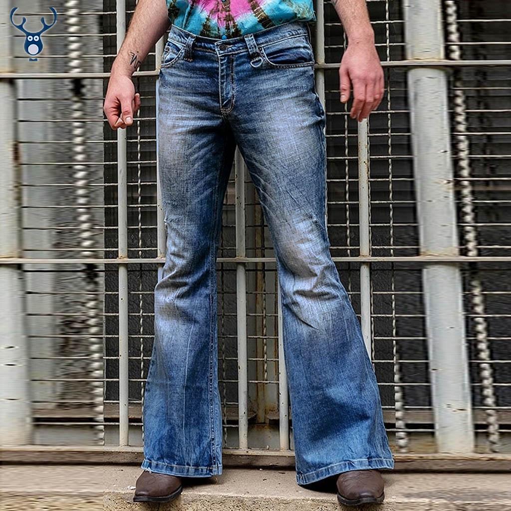 Hombre Moda Suelto Pantalón Recto Distressed Flare Pantalones Vaqueros  comprar a buen precio — entrega gratuita, reseñas reales con fotos — Joom