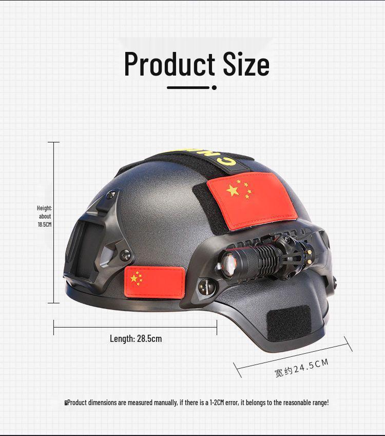 Tactical Children's Camouflage Helmet with Equipment - Military Fans Outdoor Cycling CS Explosion-proof Rail Version