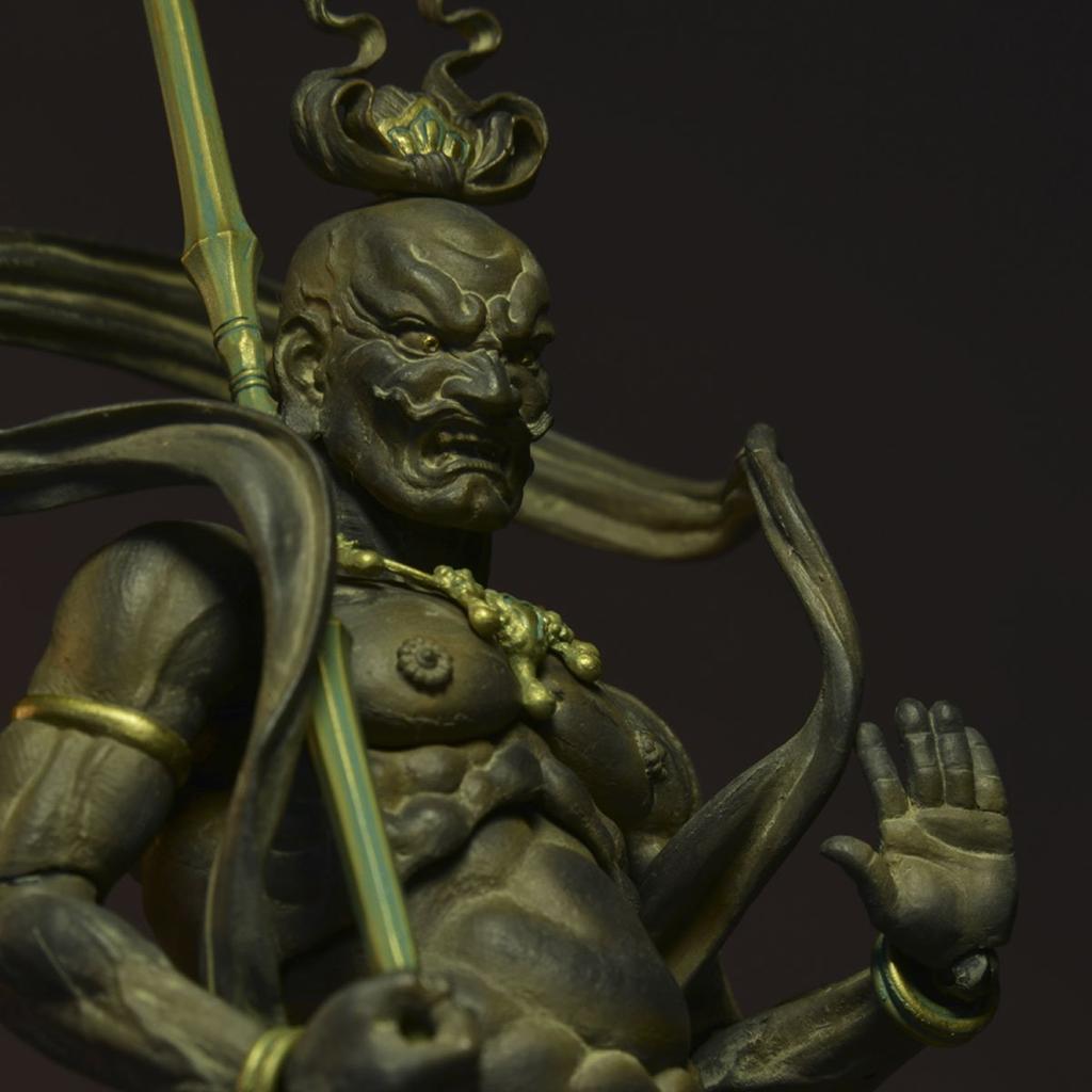 Revoltech Takeya 018EX Kongo Rikishi Agata Wood Tone Version Painted Action Figure Non-Scale ABS&PVC