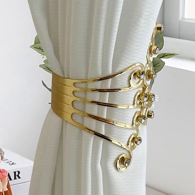 2Pcs Curtain Tie Backs, Sparkling  Curtain Holdbacks, Curtain Holder Buckle, Modern Design Curtain Drapes Clips