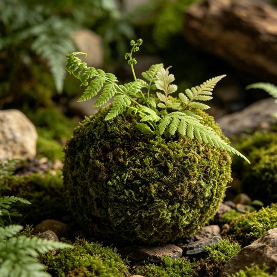 Mosbold Blomsterpotte, Naturlig Grøn Bonsai Planteholder, Dekorativ Mosbold Planteholder til Hjem, Have, Bryllupsfest Dekoration