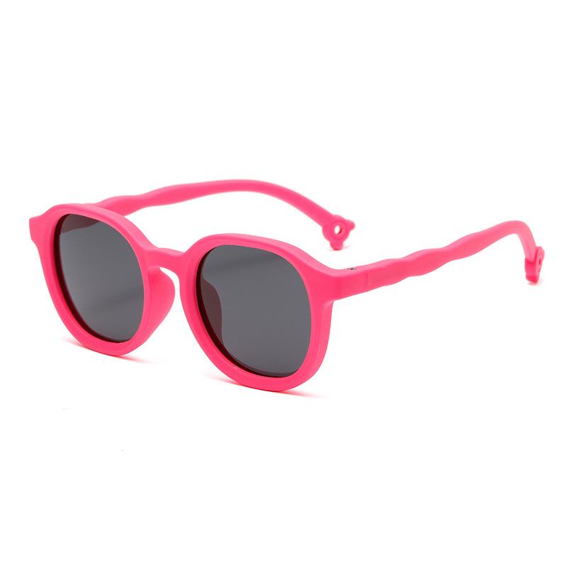 Trendy Retro UV Protection Silicone Kids Sunglasses Outdoor Sunshade Fashionable Children Eyewear 23029