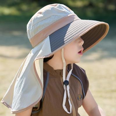 Children'S Anti-Ultraviolet Bucket Hat Swim Quick-Drying Mesh Breathable Sun Hat Children'S Big Edge Shawl Sun Hat