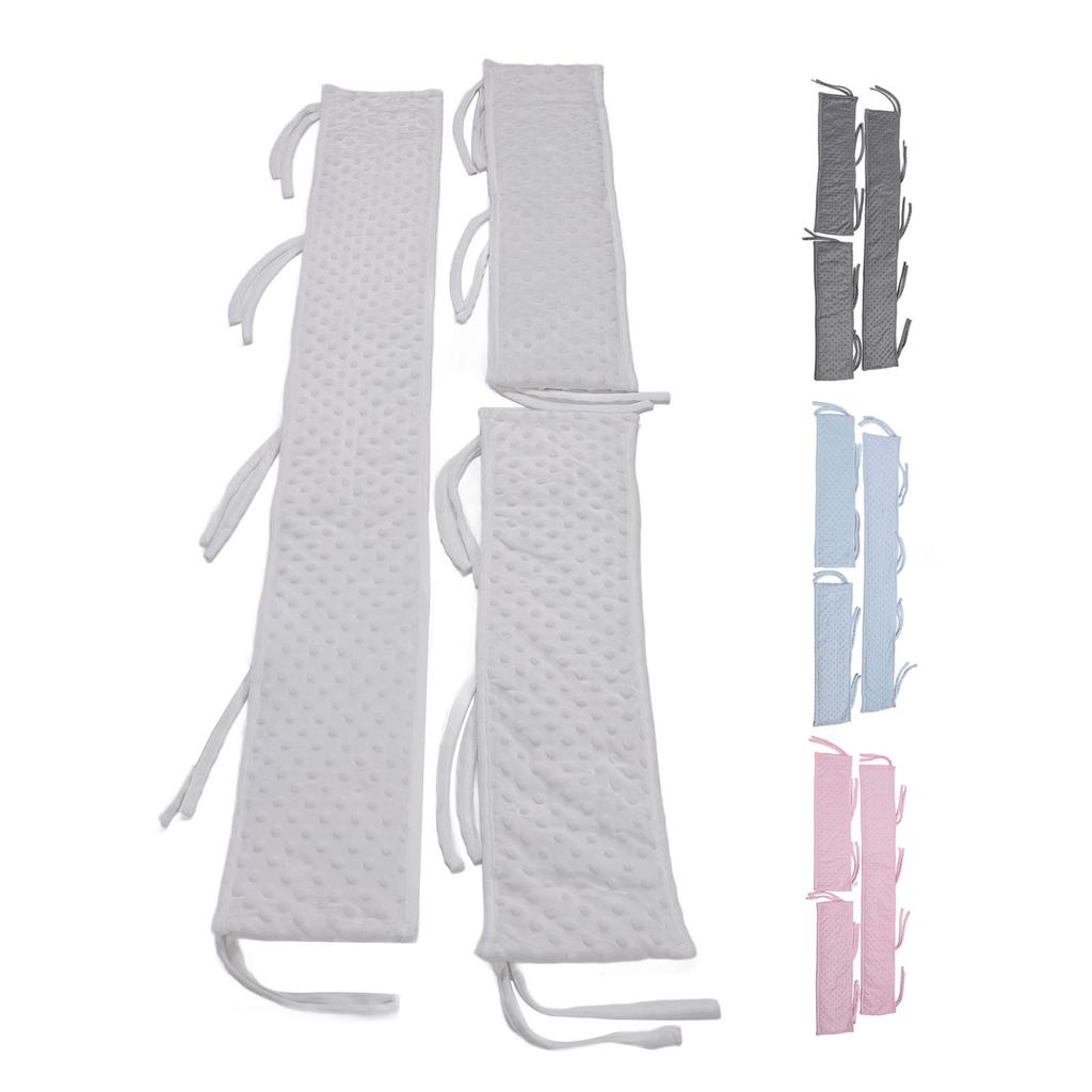 3 Pieces Baby Bed Rail Bumper Split Type Infant Bed Soft Guard Sleeve Bubble Velvet Fabric Edge Prot