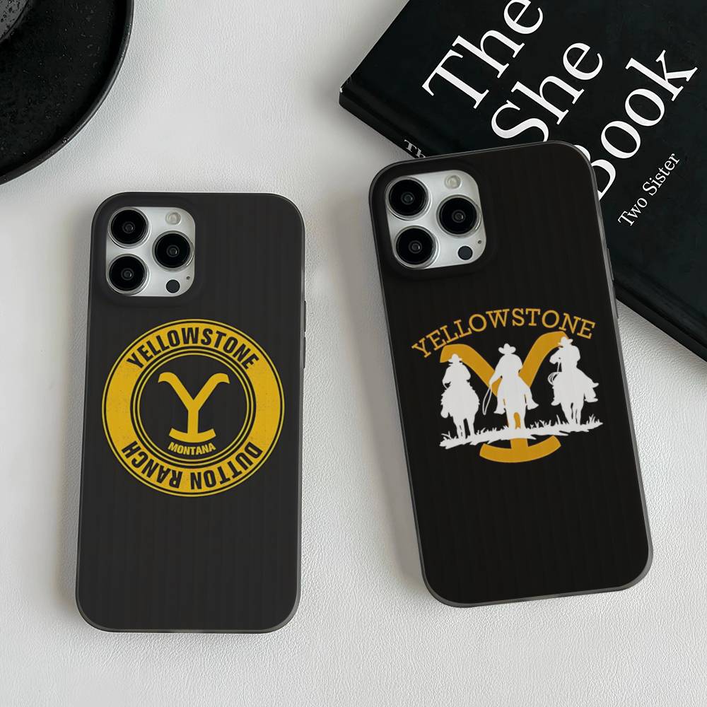 Tv Y-yellowstoneS Logo For Phone 17 16 15 14 13 12 11 Pro Max Plus Pro Air Phone Case Corrugated Stripe Back Cover