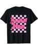 Baseball-Mama Schwarz-Rosa Gitter Sport Mutter Mama Spielerin T-Shirt