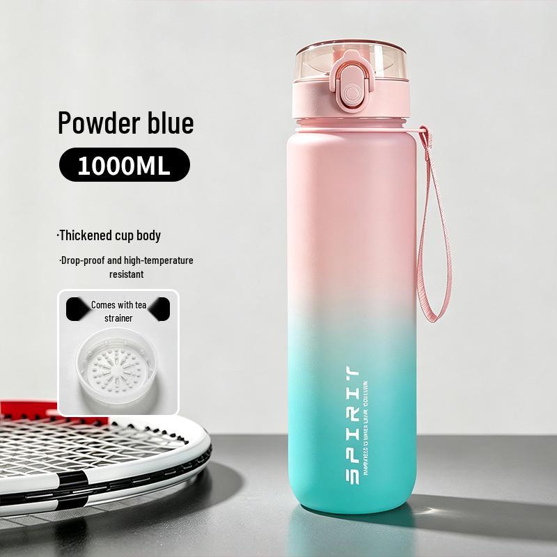 Drop-Proof Gradient Sports Water Bottle - Large Capacity, Portable, Flip-Top Lock, High Appearance Value, Essential Summer Plastic Cup