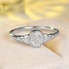 Trendy Oval Antique Metal Flower Pattern Rings For Women Vintage Silver Color Engagement Ring Wedding Jewelry Mother's Day Gifts