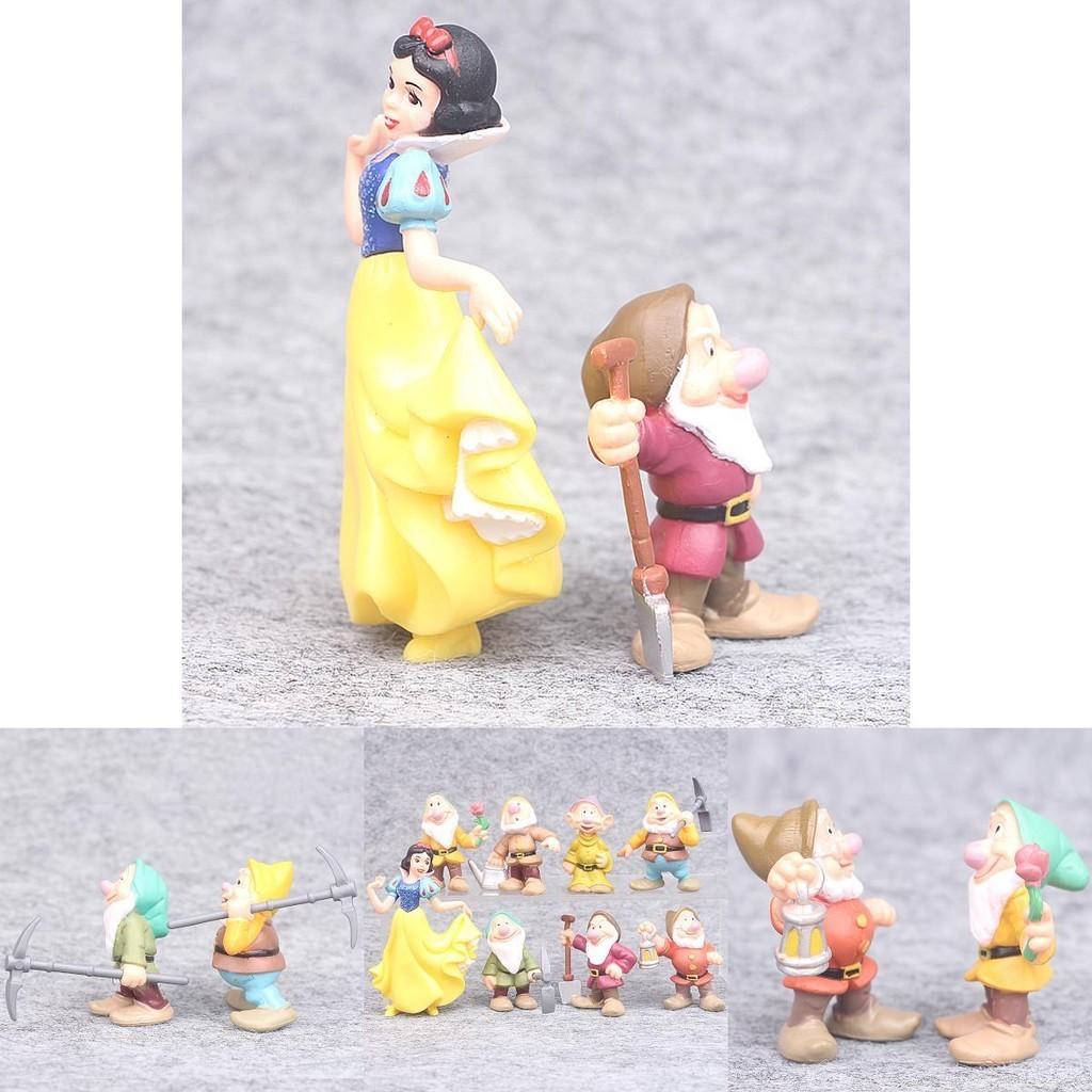 Delightful Set Of 8 Princess Snow White And Seven Dwarfs Action Figures For Kids