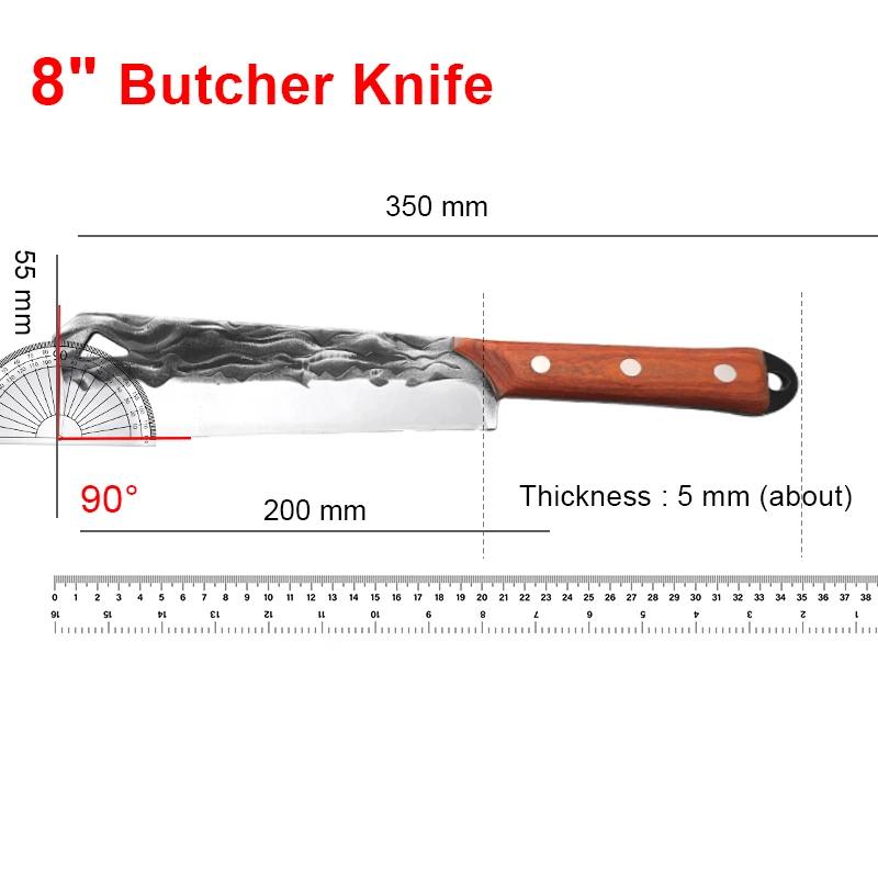 Schweres Messer Handgeschmiedete Klinge Koch Hackmesser Fleischhacker Knochen Gemüse Metzgermesser Schlachtmesser Schneidemesser Allzweckmesser Küchenmesser