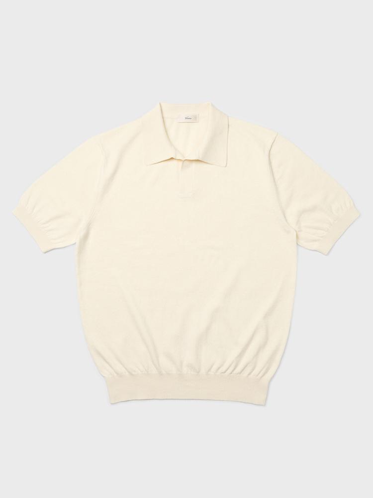 Berno 24Ss Essential Open Collar Knit Ivory Xl
