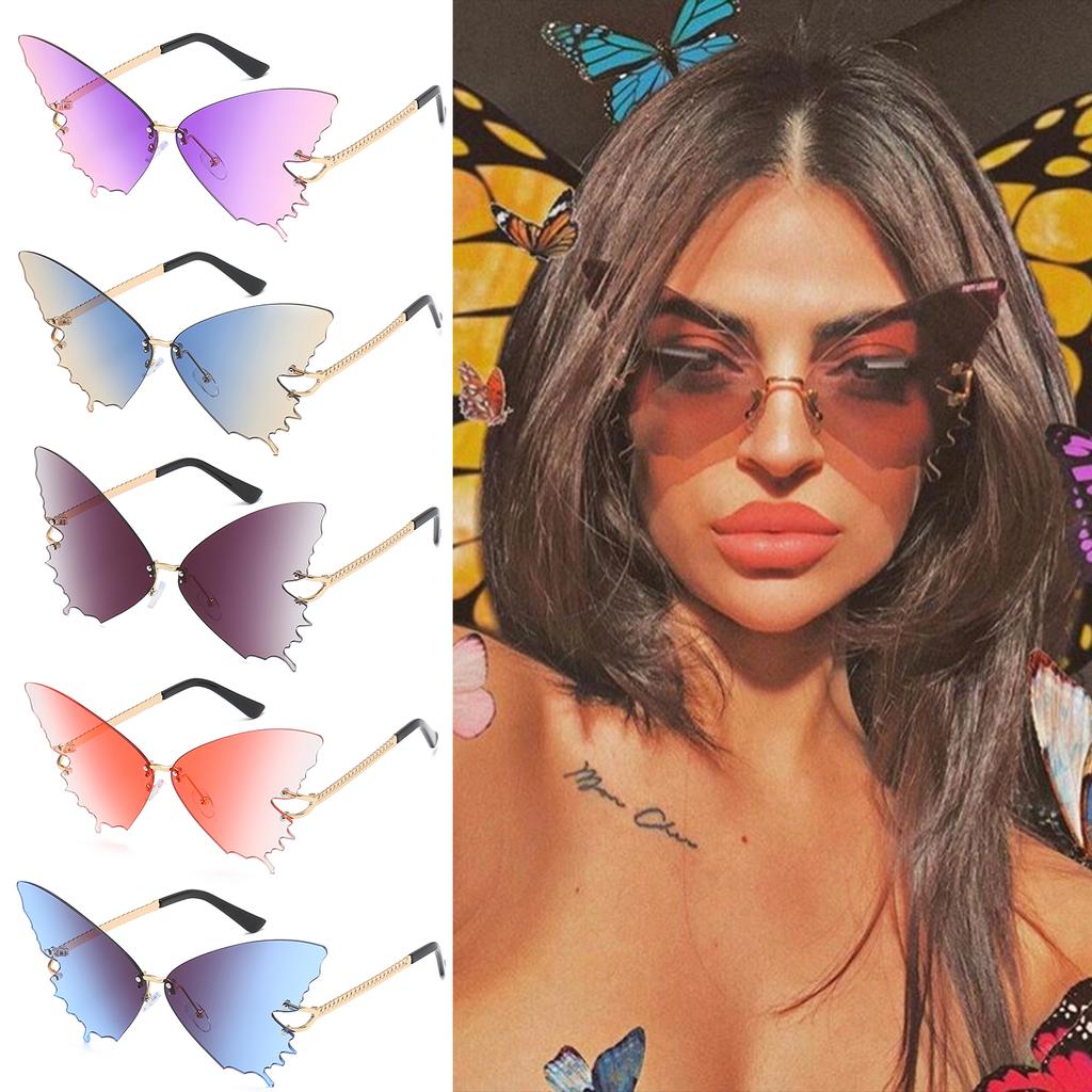 Women Fashion Rimless Sunglasses Diamond Shape True Film Sun Glasses Personality Ladies Uv400 Trending Narrow Eyewear Streetwear