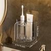 Bathroom Toothbrush Holder Wall Mounted No Drilling Acrylic Toothpaste Cup Organizer Drainage Multifunctional Bathroom Shelf
