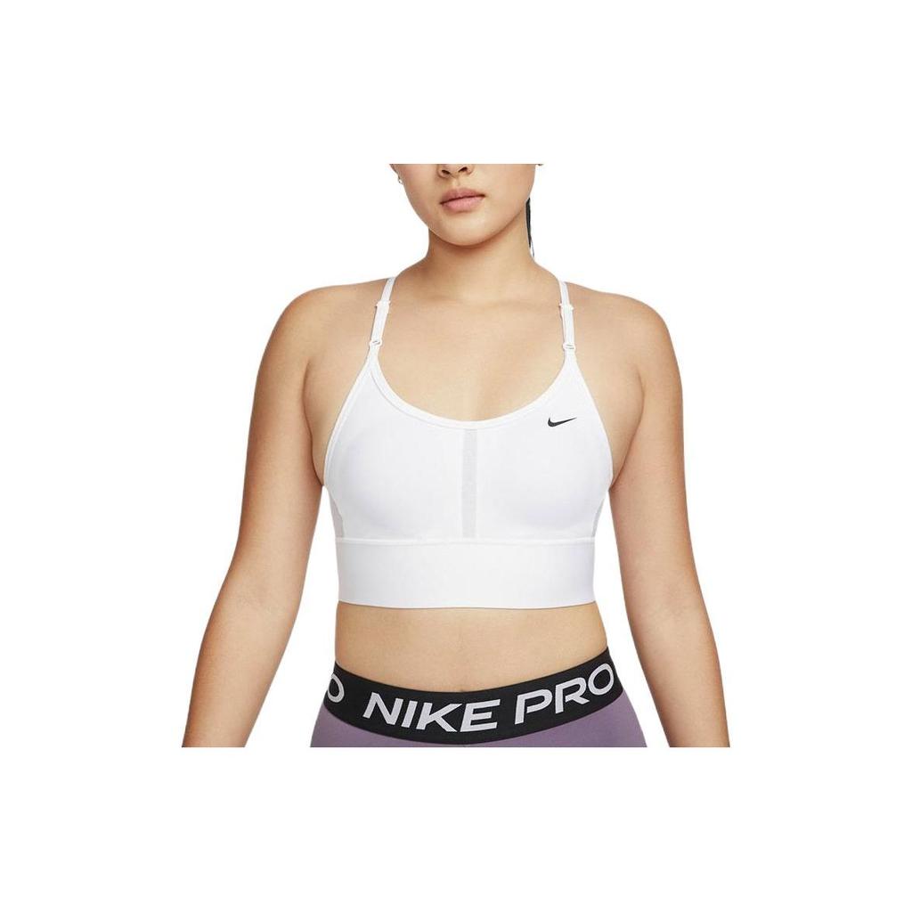 Nike Dri-FIT Solid Logo Low-Intensity Support Sports Bra Women Underwear White DB8766-100